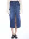 Chloé Organic Denim Midi Skirt In Blue