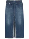 Chloé Organic Denim Midi Skirt In Blue