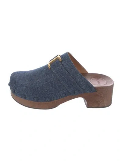 Pre-owned Chloé Denim Mules In Blue