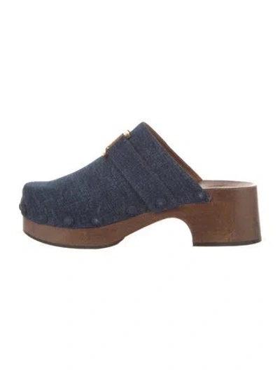 Pre-owned Chloé Denim Mules In Blue