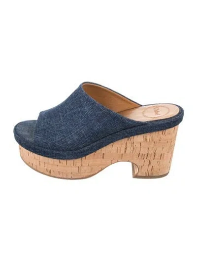 Pre-owned Chloé Denim Mules In Blue