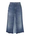 Chloé Patchwork Denim Bermuda Shorts In Blue