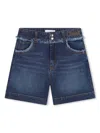 Chloé Logo-embroidered Denim Shorts In Denim