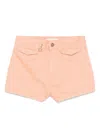 Chloé Orange Cotton Denim Shorts In Pink