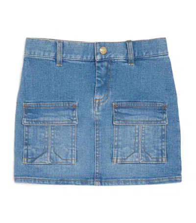 Chloé Kids' Denim Skirt In Grey