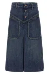Chloé Knee-length Skirt In Washed Blue Denim Women In Blue