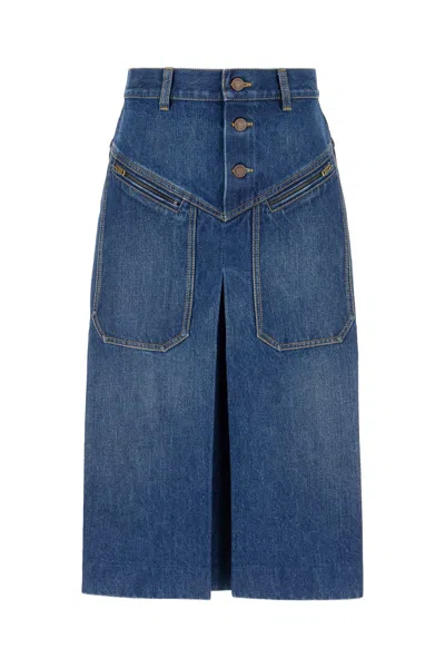 Chloé Denim Skirt In Blue