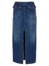 Chloé Chic Denim Midi Skirt With Front Slit