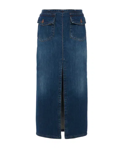 CHLOÉ CHLOÉ DENIM MIDI SKIRT