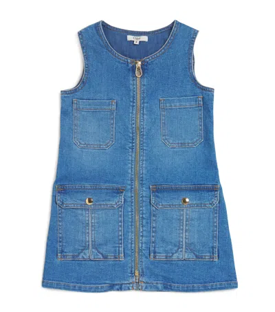 Chloé Kids' Denim Sleeveless Dress In Blue