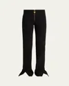 Chloé Denim Split-cuff Flare Trousers In Black