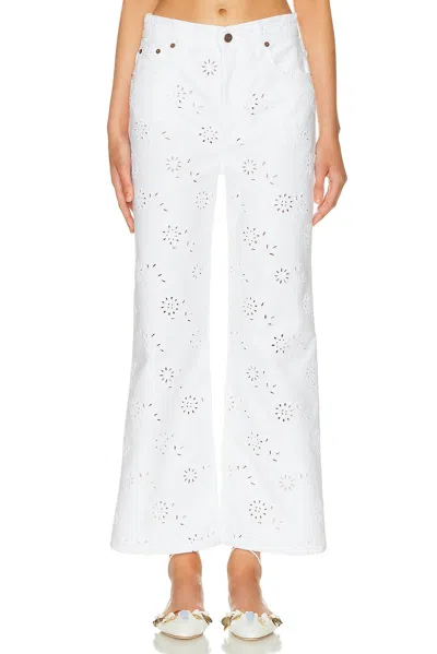 Chloé Denim Straight Leg Pant In White