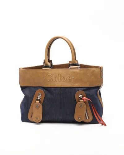 Chloé Denim Tote Bag In Multi
