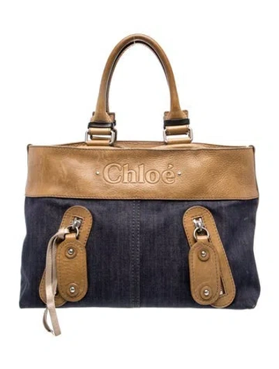 Pre-owned Chloé Denim Tote Vintage In Blue