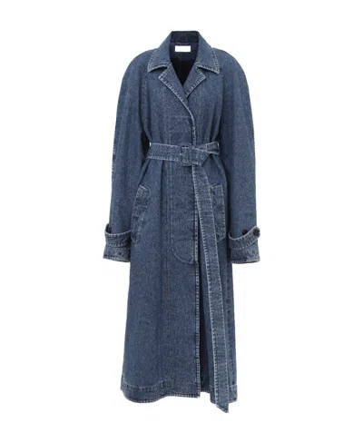 Chloé Denim Trench Coat In Blue