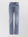Chloé Denim Trousers With Belt Loops And Contrast Stitching In Blue
