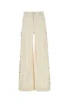 Chloé Lace-up Wide-leg Jeans In Iconicmilk
