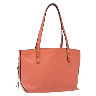 Pre-owned Chloé Chloe Dilan Tote Leather Orange Leather Bag ()