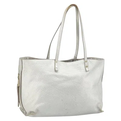 Pre-owned Chloé Chloe Dilan Tote Leather Silver Leather Tote Bag Bag ()