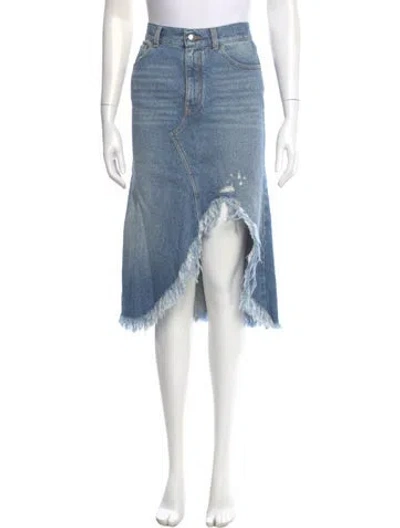 Pre-owned Chloé Distressed Accents Knee-length Skirt In Blue