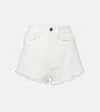 Chloé Mini Short Taille Haute En Denim Femme Blanc Taille 33 100% Coton In White
