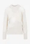 Chloé Distressed Knit Sweater In White