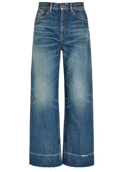 Chloé Chloe Distressed Straight-leg Jeans In Blue