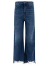 Chloé High Waist Wide-leg Cropped Jeans With Raw Hem