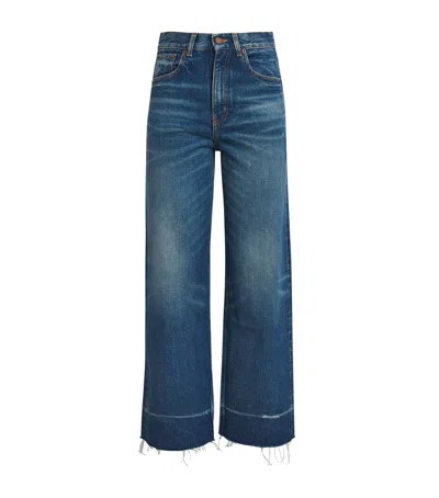 Chloé Distressed Wide-leg Jeans In Blue
