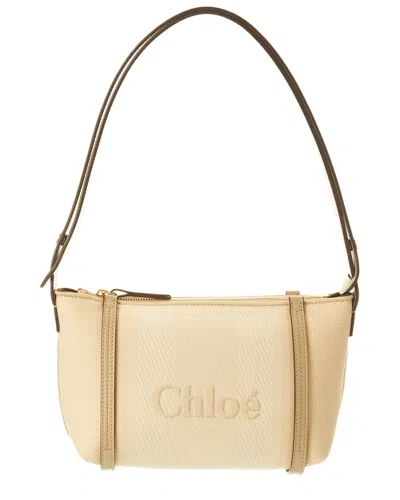 Chloé Dnu Pack Chloe Carry Canvas & Leather Shoulder Bag In Beige
