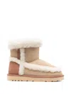 Chloé Dolcie Shearling-trimmed Suede Ankle Boots In Neutral