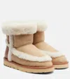 Chloé Dolcie Shearling-trimmed Suede Ankle Boots In Brown