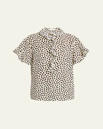 Chloé Dot-print Organic Silk Crepe De Chine Blouse In Multi