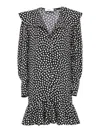 Chloé Dots-print Silk Jacquard Capelet Long-sleeve Mini Dress In Multi