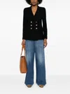 Chloé Cascade-lapel Double-breasted Boucle Jacket In Black