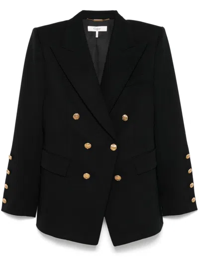 Chloé Double-breasted Blazer In Black