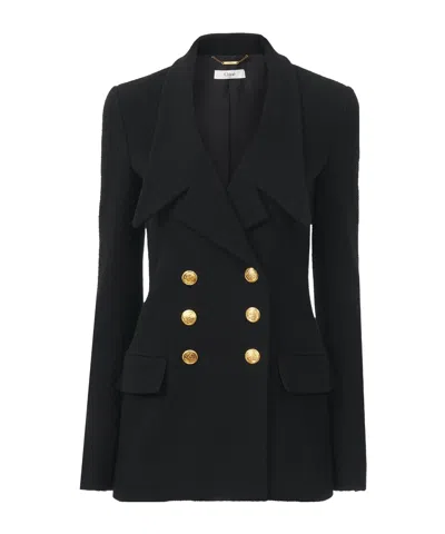 Chloé Double-breasted Blazer In Wool Bouclette In Blue