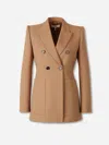 Chloé Peak-lapel Button Wool Blazer In Brown