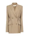 Chloé Double-breasted Jacket In Soft Wool In Nude