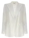 Chloé White Double-breasted Ramie Blazer In White