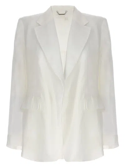 Chloé White Double-breasted Ramie Blazer