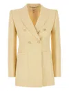 Chloé Chloe Cream Hemp Blend Blazer In Yellow