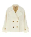 Chloé Double-breasted Soft Wool Pea Coat In White