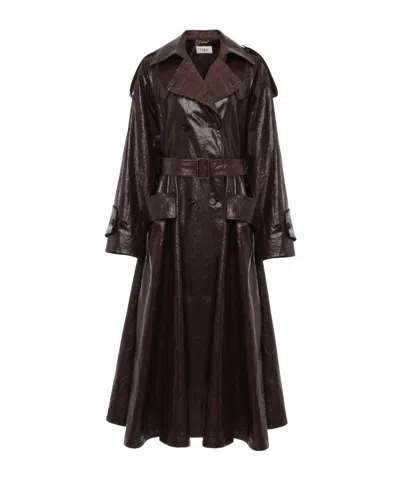Chloé Double Breasted Coat In Brown
