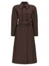 Chloé Double-breasted Coat In Brown