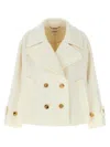 Chloé Double-breasted Soft Wool Pea Coat In White