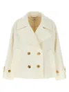 Chloé Double-breasted Soft Wool Pea Coat In White