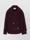 Chloé Women Violet Double-breasted Jacket With Wide Notched Revers And Dropped Shoulders In Wool Ble