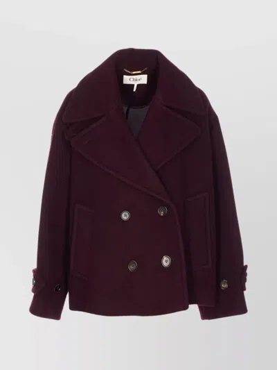 CHLOÉ DOUBLE-BREASTED CROPPED JACKET POCKETS