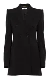 Chloé Double-breasted Wool Tailored Jacket With Patch Pockets In Black